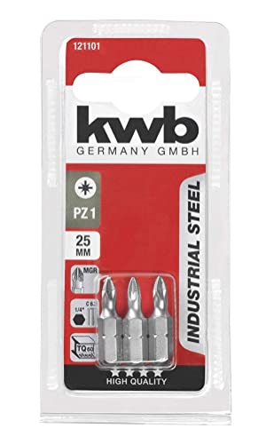 kwb 3 x bity 25 mm PZ Industrial Steel 121103 (TQ 60 stal, ISO 1173, napęd C 6.3) - obrazek 1
