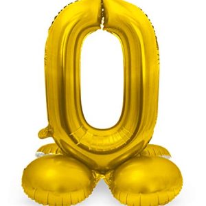 Folat Balon foliowy z podstawą numer 0 złoty 72 cm Folat Balon foliowy z podstawą numer 0 złoty 72 cm
