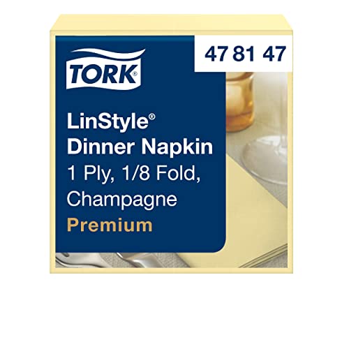Tork 478147 Linstyle Premium serwetki obiadowe szampańskie składane 1na8 na papierowe podobne do materiału i chłonne 1 warstwowe