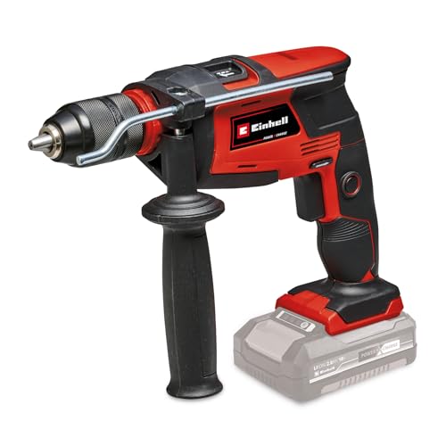 Einhell Akumulatorowa wiertarka udarowa TC ID 18 Li i Solo Power X Change (18 V, uchwyt samozaciskowy 13 mm, obrót przód/tył, elektroniczny ściemniacz, sprzedawana bez baterii ładowarki)