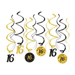 PD Party 16. urodziny spirale sufitowe dekoracja urodzinowa rocznicowa z czarnego złota na PD Party 16. urodziny spirale sufitowe dekoracja urodzinowa rocznicowa z czarnego złota na