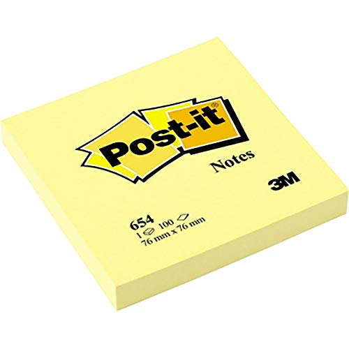 Post it Karteczki samoprzylepne 654 76 mm x żółte 100 arkuszy