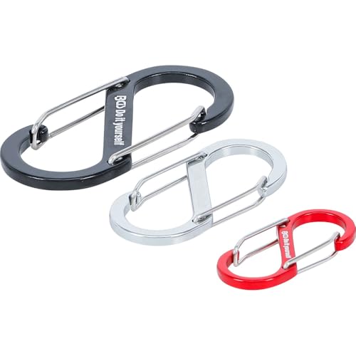 BGS Diy 85783 Zestaw podwójnych karabińczyków aluminium 3 szt.