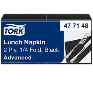 Tork 477148 serwetki obiadowe czarne / 2 warstwowe na małe potrawy i przekąski/najwyższa jakość 10 x 200 (2000) papierowe 32,6 33 cm (szer. dł.) składane 1/4 Tork 477148 serwetki obiadowe czarne / 2 warstwowe na małe potrawy i przekąski/najwyższa jakość 10 x 200 (2000) papierowe 32,6 33 cm (szer. dł.) składane 1/4