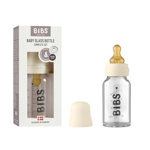BIBS Antykolkowa Butelka Szklana 110 ml Ivory - obrazek 1