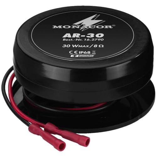 MONACOR AR-30 odporny na warunki atmosferyczne odtwarzacz audio/rezonator, czarny, 16.2790