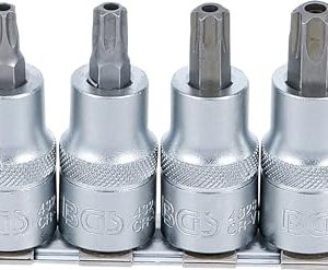 BGS 8885 Zestaw nasadek do bitów 12,5 mm (1/2″) profil T (do Torx) z otworem T40 T55 4 szt. BGS 8885 Zestaw nasadek do bitów 12,5 mm (1/2″) profil T (do Torx) z otworem T40 T55 4 szt.