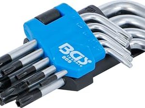 BGS 809 Zestaw kluczy imbusowych krótkie profil T (do Torx) z otworem T10 T50 9 szt. BGS 809 Zestaw kluczy imbusowych krótkie profil T (do Torx) z otworem T10 T50 9 szt.