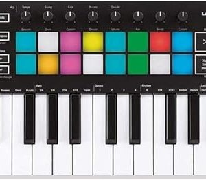 Novation Launchkey Mini (MK3), Kontroler klawiszowy MIDI, przenośny 25 klawiszowy, USB, z integracją DAW tryb Chord, Scale i arpeggiator — do produkcji muzyki. Novation Launchkey Mini (MK3), Kontroler klawiszowy MIDI, przenośny 25 klawiszowy, USB, z integracją DAW tryb Chord, Scale i arpeggiator — do produkcji muzyki.