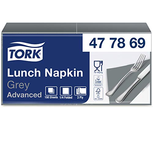Tork 477869 Soft serwetki obiadowe szare na 3 warstwowe, chłonne papierowe w kolorze szarym wszechstronne zastosowanie ma optymalną jakość