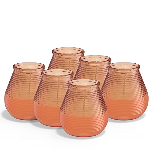 bolsius Świece outdoorowe Citronella 6 sztuk w szkle koralowe