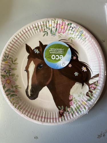Amscan Talerz Beautiful Horses okrągły 23cm 8szt - obrazek 1
