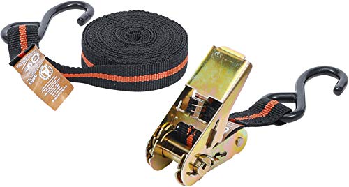 BGS Diy 3553 Taśma mocująca z grzechotką 2 hakami do dużych obciążeń 5 m x 24 mm - obrazek 1