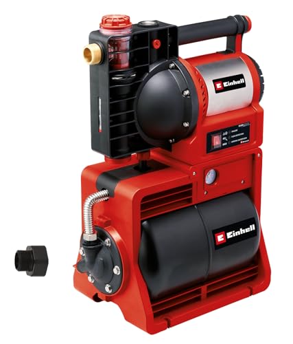 Einhell Hydrofor domowy GE WW 1246 N FS (1200 W, maks. wydajność tłoczenia 4600 l/h, czujnik przepływu wraz z wyświetlaczem LED, wskaźnik zanieczyszczenia/ssania/napełnienia wodą, ochrona przed - obrazek 1