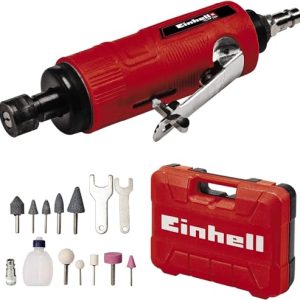 Einhell TC PP 220 szlifierka pneumatyczna (urządzenie pneumatyczne do szlifowania, polerowania, grawerowania i usuwania zadziorów, w zestawie 10 ołówków ściernych, walizka transportowa/do