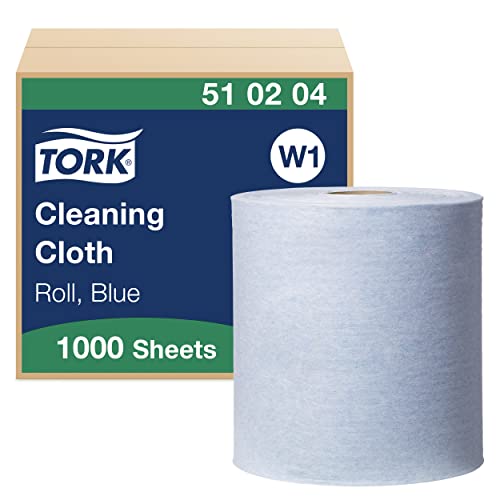 Tork 510204 chusteczki czyszczące do systemu W1 i uchwytu ściennego / 1 warstwowa rolka czyszczenia w kolorze niebieskim/miękka, elastyczna wytrzymała/jakość premium x 380 m - obrazek 1