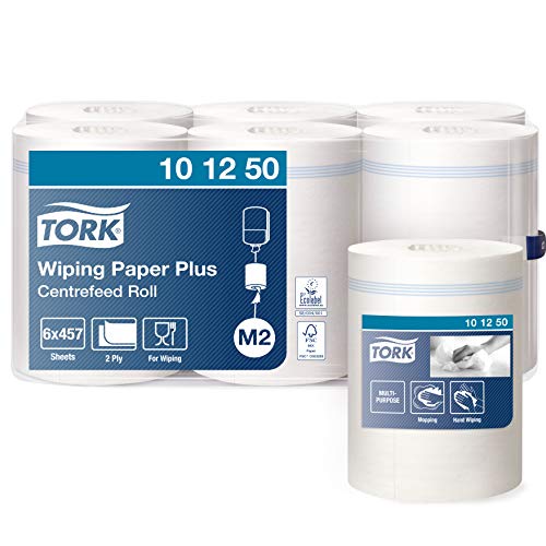 Tork 101250 wielofunkcyjne ręczniki papierowe do wycierania/rolki papieru nadają się systemu centralnego M2 duże dozowniki/białe / 6 x 160 m/Ø 19 cm