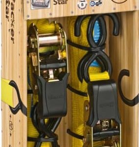 kwb 2X Paski mocujące 5 m x 25 mm, wykonane z wytrzymałego paska poliestrowego, uwalnianiem wygody i wkładką kontrolną, plastikową osłoną, 2 haczykami, testowane TÜV/GS kwb 2X Paski mocujące 5 m x 25 mm, wykonane z wytrzymałego paska poliestrowego, uwalnianiem wygody i wkładką kontrolną, plastikową osłoną, 2 haczykami, testowane TÜV/GS
