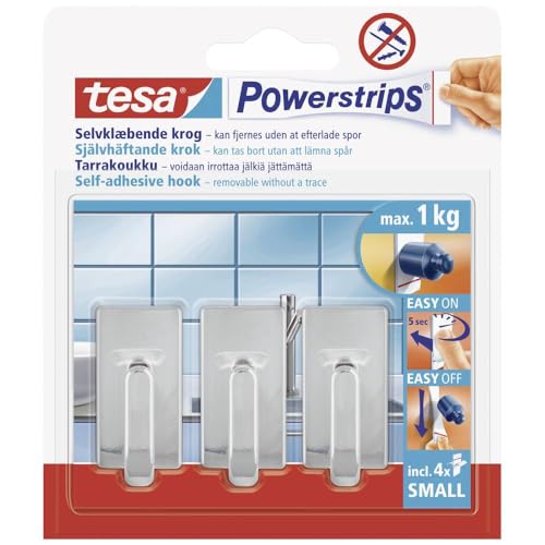 Haczyki Klasyczne Samoprzylepne Tesa POWERSTRIPS 1 kg Bez Wiercenia 3 szt Haczyki Klasyczne Samoprzylepne Tesa POWERSTRIPS 1 kg Bez Wiercenia 3 szt