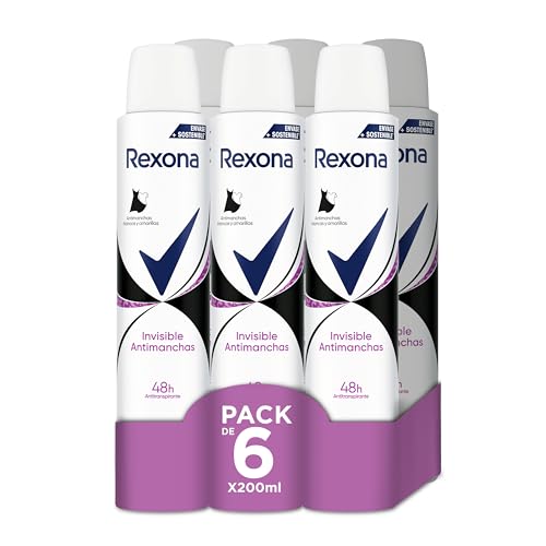 Rexona Invisible Deosol antyperspirant dla kobiet, czarny i biały, 200 ml, 6 sztuk