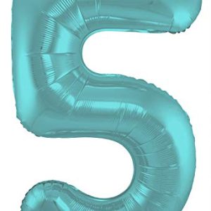 Folat Balon foliowy Cyfra 5 Pastelowy Aqua Metaliczne Mat 86 cm Folat Balon foliowy Cyfra 5 Pastelowy Aqua Metaliczne Mat 86 cm