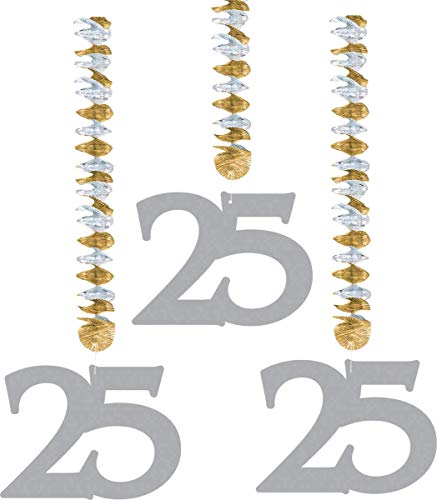 Folat Zawieszki na 25 urodziny/rocznice srebrne 3 sztuki - obrazek 1
