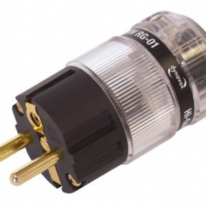 Dynavox Wysokiej klasy wtyczka ze stykiem ochronnym z termoplastycznego tworzywa sztucznego do urządzeń Hi Fi, wzmacniaczy audio, odtwarzaczy CD, subwoofera, pozłacana