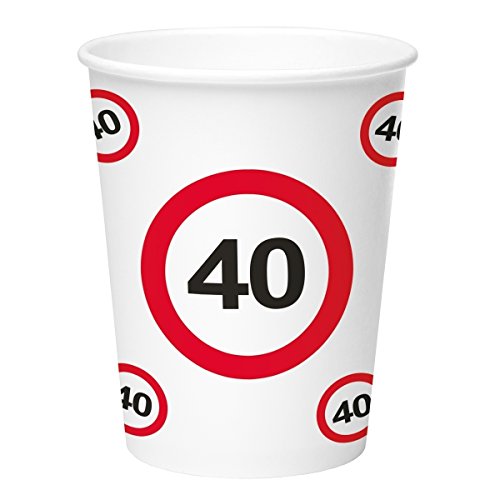 Kubeczki papierowe, 40 Traffic Birthday, 350 ml, 8 sztuk - obrazek 1