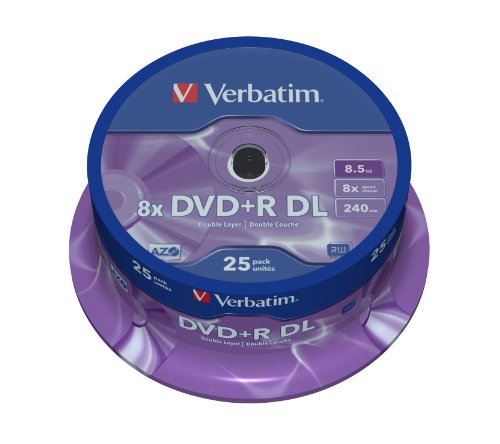 Płyty DVD+R VERBATIM Double Layer Matt Silver, 8.5 GB, 8x, 25 szt. Płyty DVD+R VERBATIM Double Layer Matt Silver, 8.5 GB, 8x, 25 szt.