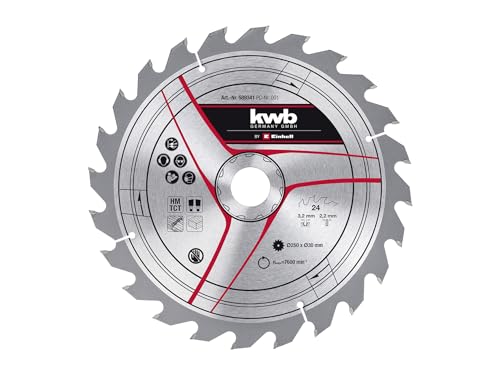 kwb by Einhell brzeszczot HM (Ø 250 x 30 mm, 24 zęby, pasuje do różnych stołowych pilarek tarczowych i ukośnych tarczowych) - obrazek 1