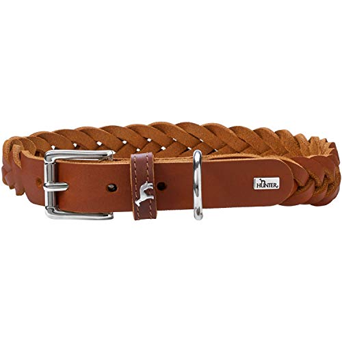 Hunter Solidna obroża specjalna edukacja 33 38 cm koniak - obrazek 1