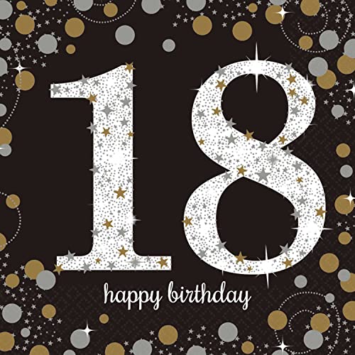 Adult Gold 18th Celebration Luncheon Napkins