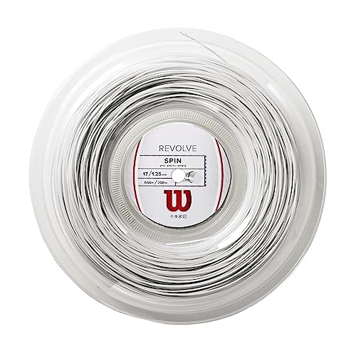 Wilson Unisex spinningowa rakieta tenisowa Revolve kołowrotek sznurkowy biały rozmiar 17G, biały, 200 m UK