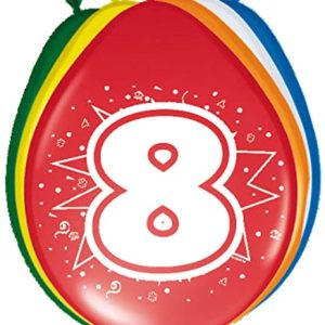 Folat Balony 8 Urodziny 30cm 8szt Folat Balony 8 Urodziny 30cm 8szt