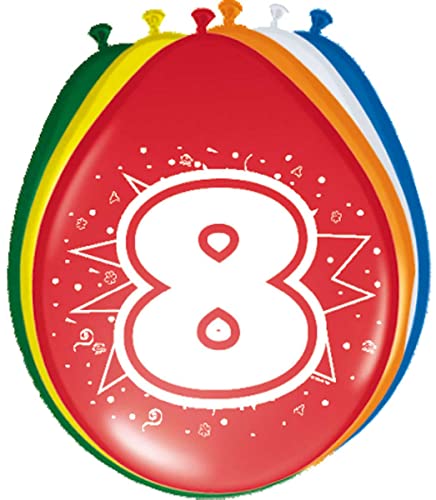 Folat Balony 8 Urodziny 30cm 8szt - obrazek 1