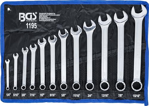 BGS 1195 Zestaw kluczy płasko oczkowych calowe 1/4" 15/16" 12 szt. - obrazek 1