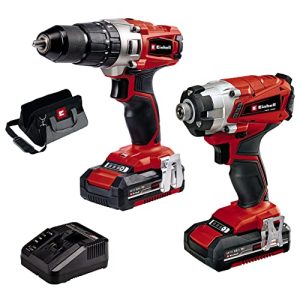 Einhell Wiertło i wkrętarka udarowa kombi 4257214 Power X Change 2,0 Ah 18 V, czerwona, 2 sztuki