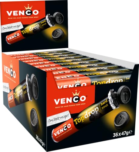 Venco Holland Lakritze Topdrop Hard Zout 36 x 47 g (mocny lakritz) - obrazek 1
