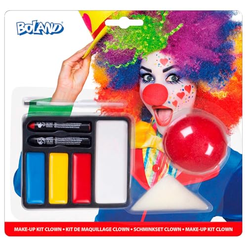 Boland 45064 Clown zestaw do makijażu dla dorosłych, uniseks