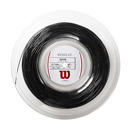 Wilson Unisex naciąg tenisowy Revolve, czarny, rolka 200 m, 1,25 mm, WRZ906900