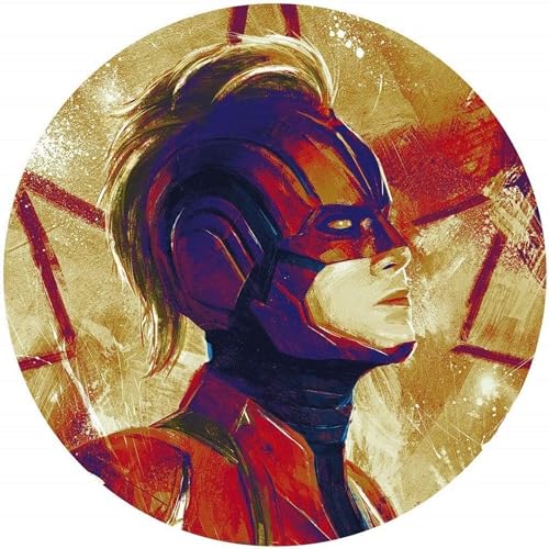 Marvel Komar DOT okrągła i samoprzylepna fototapeta z włókniny kask Avengers Painting Captain Ø 125 cm naklejka na ścianę, pokój dziecięcy, tatuaż ścienny DD1 054 - obrazek 1