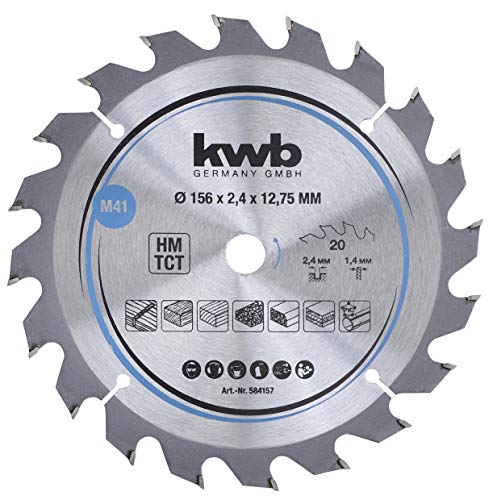 kwb brzeszczot do piły tarczowej 156 x 12,75 mm, szybkie cięcie, nadaje się miękkiego i twardego drewna, płyt stolarskich wiórowych - obrazek 1