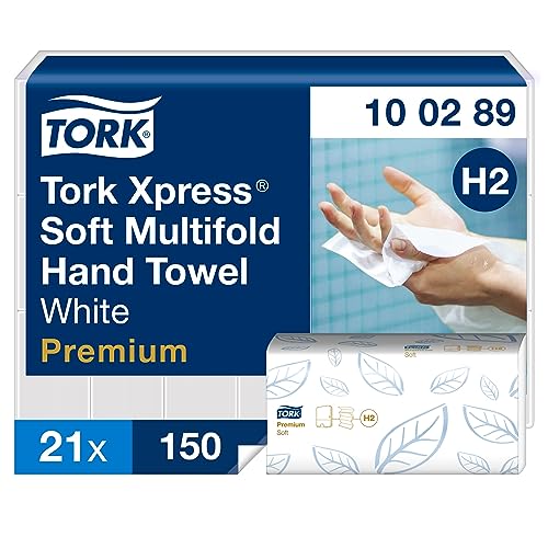 Tork Xpress miękki ręcznik Multifold, 3 panelowy (w składce wielopanelowej), biały, H2, Jakość Premium, 2 warstwowy, chłonny, 21 x 150 listków, 100289 - obrazek 1