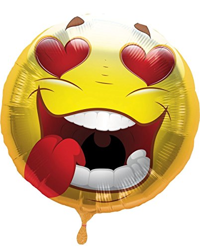 Folat 60732 Love Emotikon balon foliowy, wielokolorowy - obrazek 1