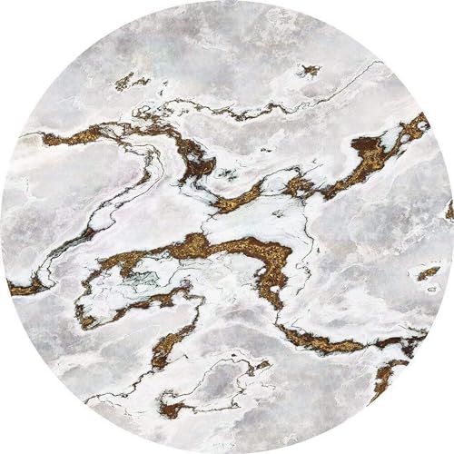 Komar D1 048 Dot, samoprzylepna i okrągła fototapeta, biała, złota - obrazek 1