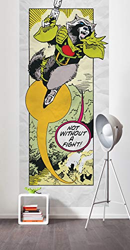 Marvel Komar fototapeta z włókniny Guardians Retro Comic Rocket Raccoon rozmiar: 100 x 250 cm (szerokość wysokość) pokój dziecięcy, tapeta, tapeta ścienna IADX2 072