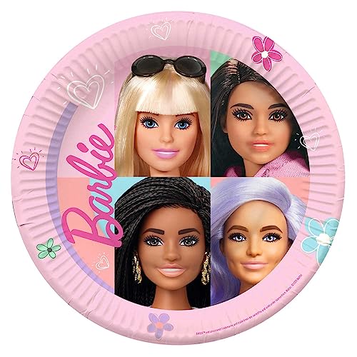 TALERZYKI PAPIEROWE BARBIE LALKA 23CM 8 SZT. - obrazek 1