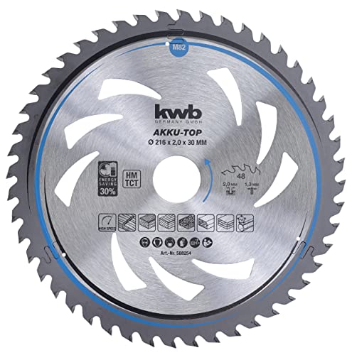 kwb brzeszczot do piły tarczowej 216 x 30 mm, gładko poruszający się, specjalnie maszyn akumulatorowych, drewna miękkiego i twardego, płyt stolarskich wiórowych - obrazek 1
