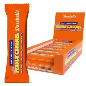 Barebells Batonik proteinowy pyszne, miękkie batony proteinowe z czekoladą niskocukrowe, 16 g, bez oleju palmowego Soft Bar Salted Peanut Caramel, 12 x 55 g