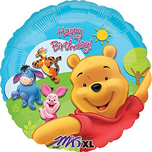 Balon foliowy, Kubuś Puchatek, Happy Birthday, 18′